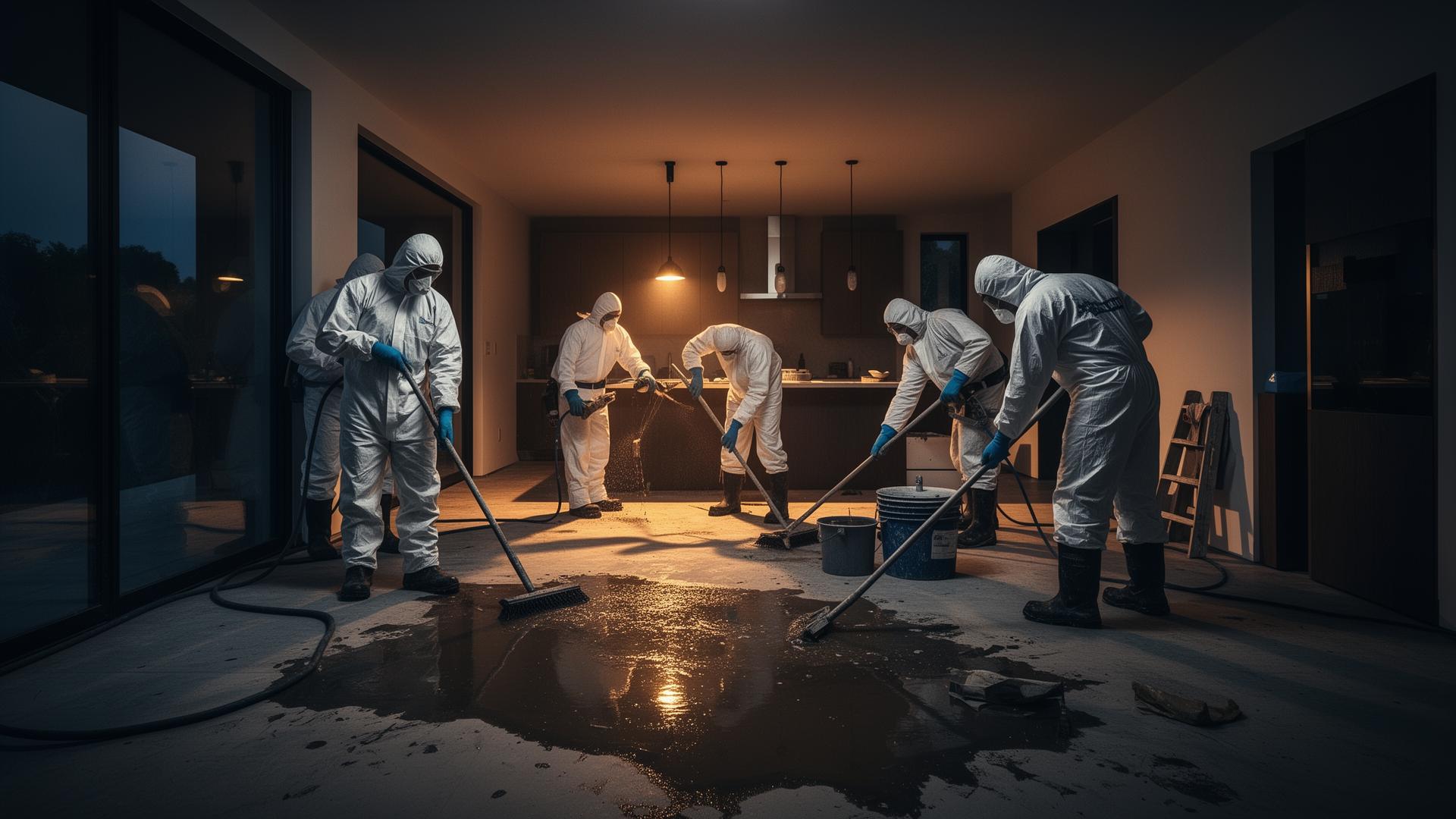 Restoration professionals at work